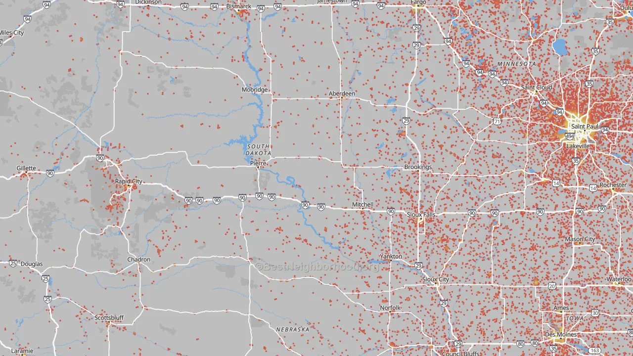 Bike Grade map of South Dakota