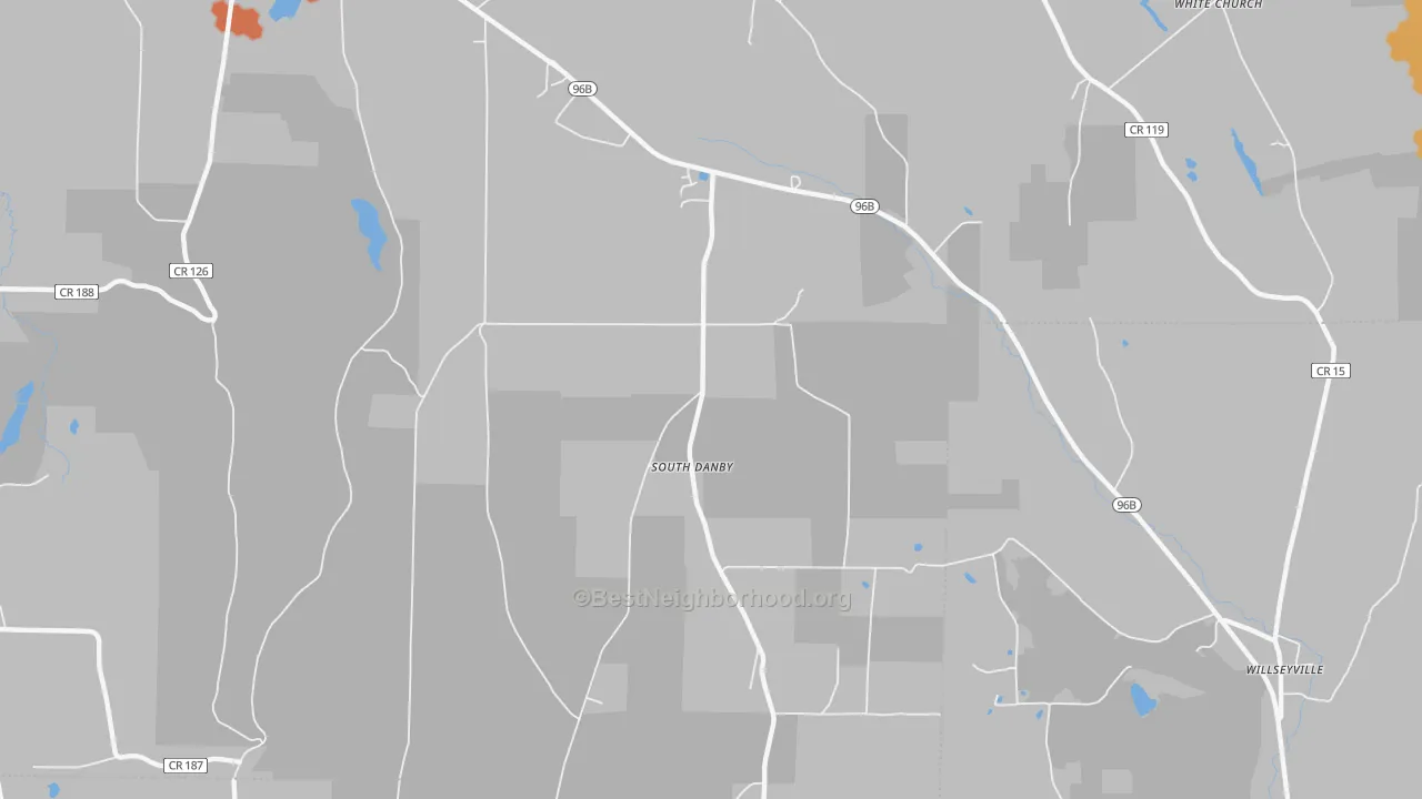 Bike Grade map of South Danby, NY