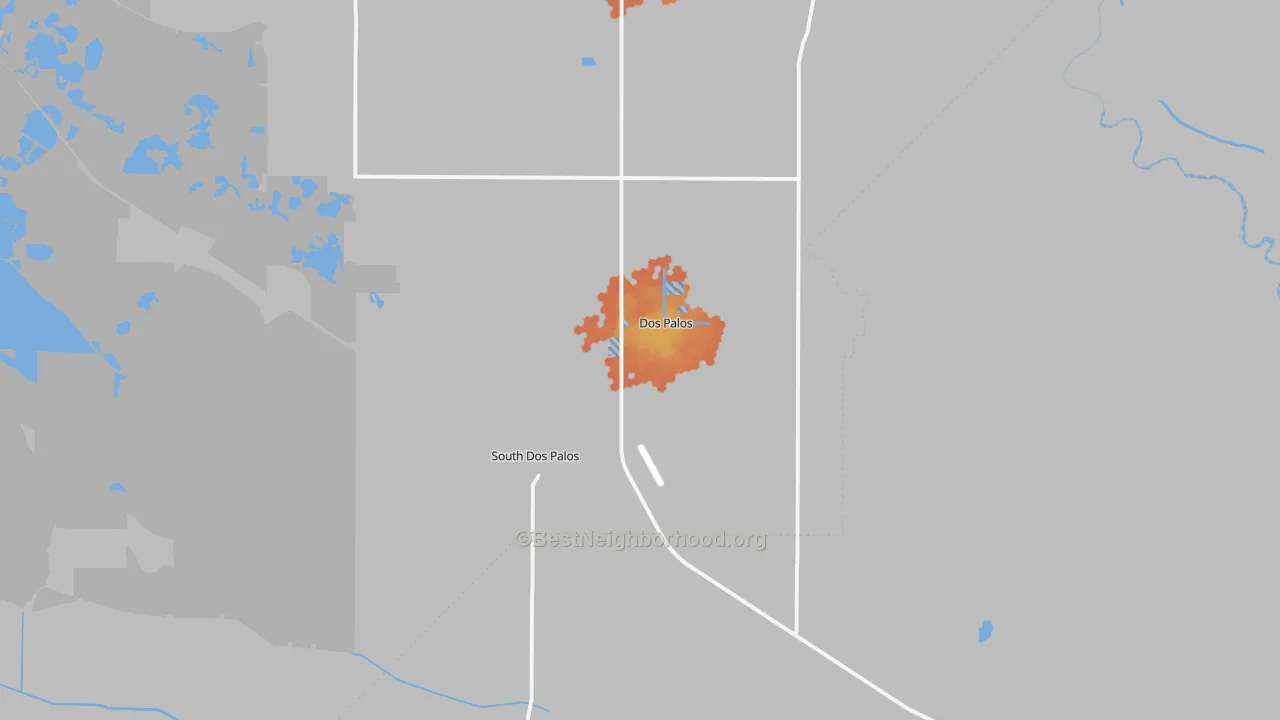 Bike Grade map of South Dos Palos, CA