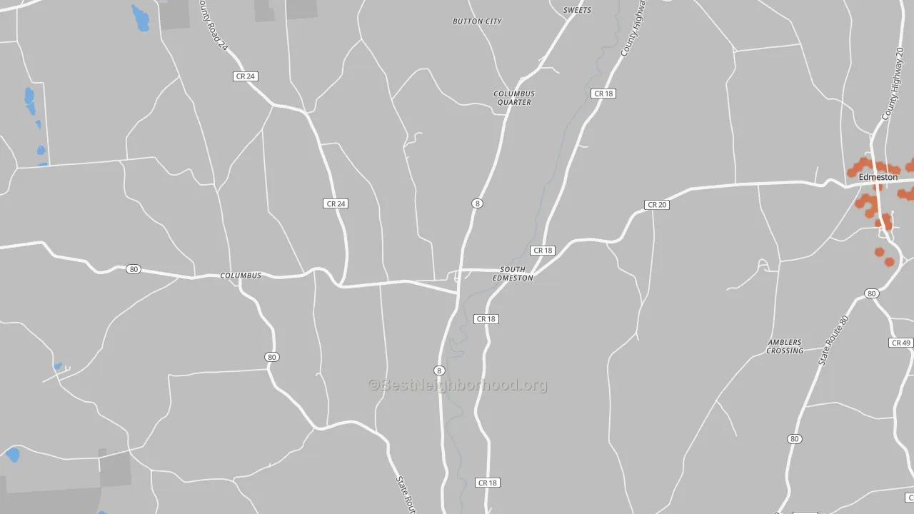 Bike Grade map of South Edmeston, NY