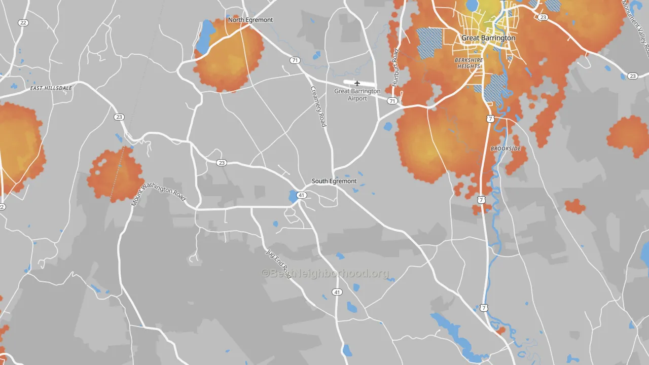 Bike Grade map of South Egremont, MA