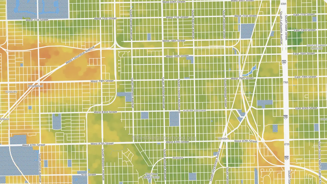 Bike Grade map of South Englewood, Chicago, IL