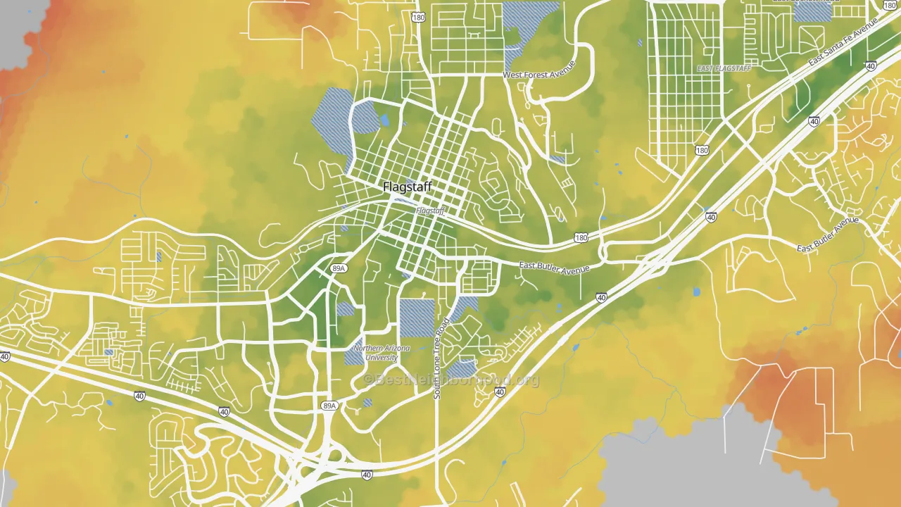 Bike Grade map of South Flagstaff, Flagstaff, AZ