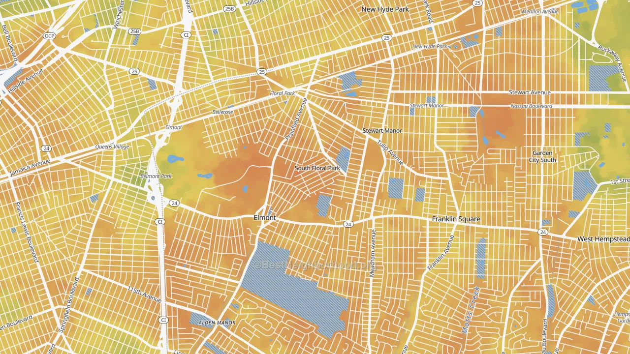 Bike Grade map of South Floral Park, NY