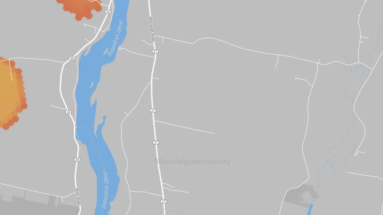 Bike Grade map of South Gardiner, ME