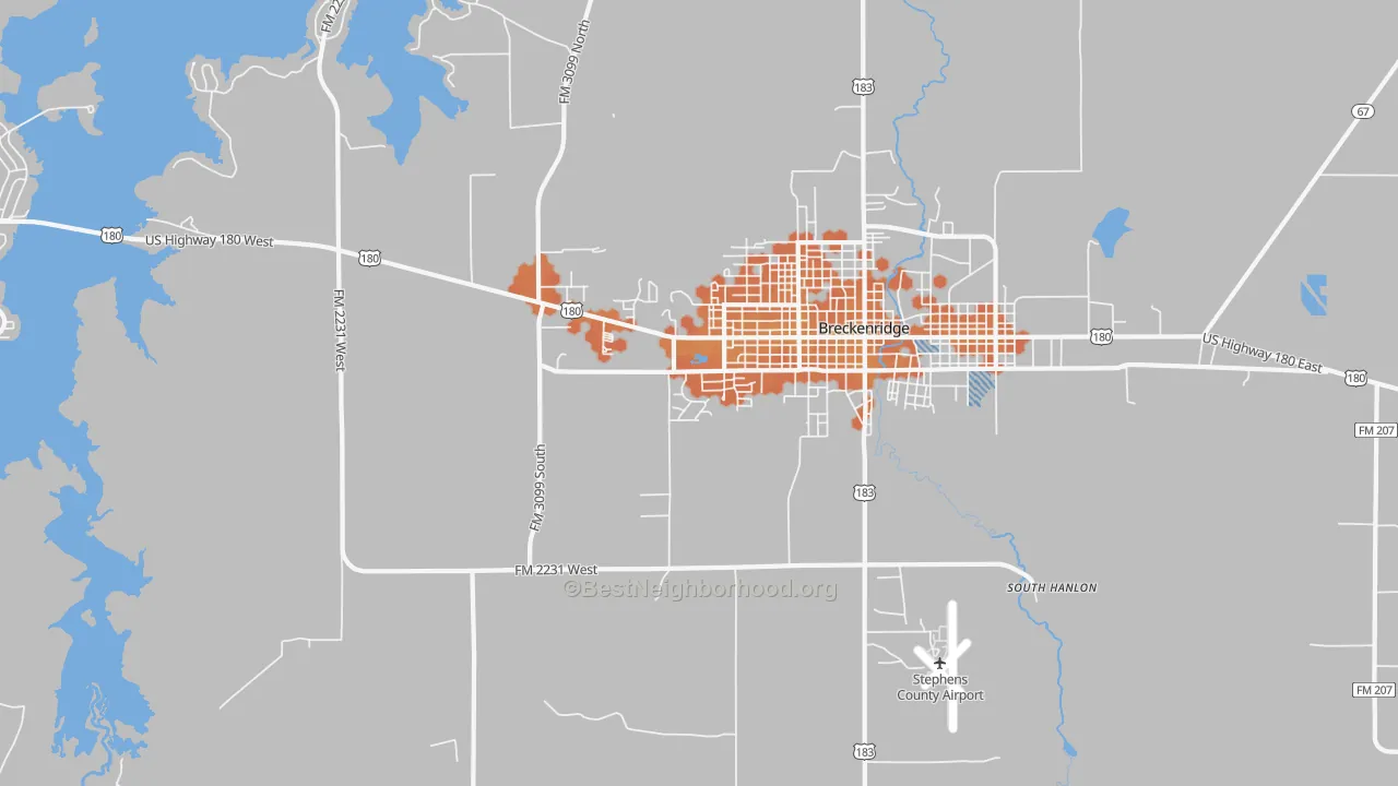 Bike Grade map of South Hanlon, TX