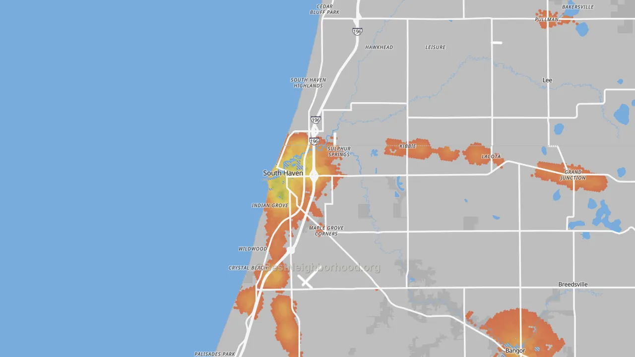 Bike Grade map of South Haven, MI