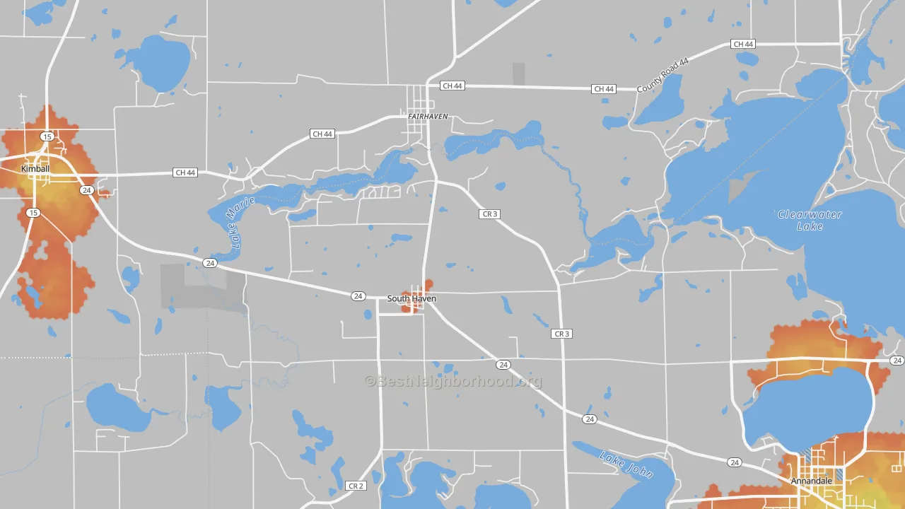 Bike Grade map of South Haven, MN