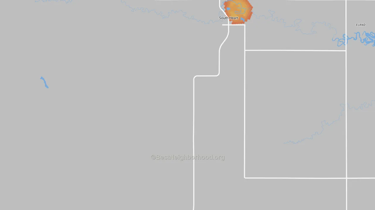 Bike Grade map of South Heart, ND