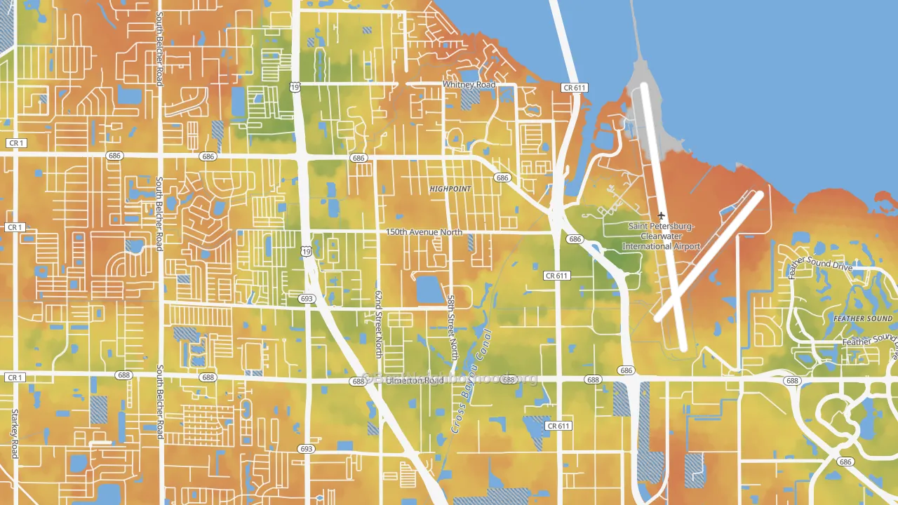 Bike Grade map of South Highpoint, FL