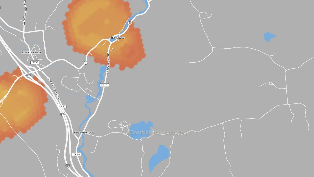 Bike Grade map of South Horicon, NY