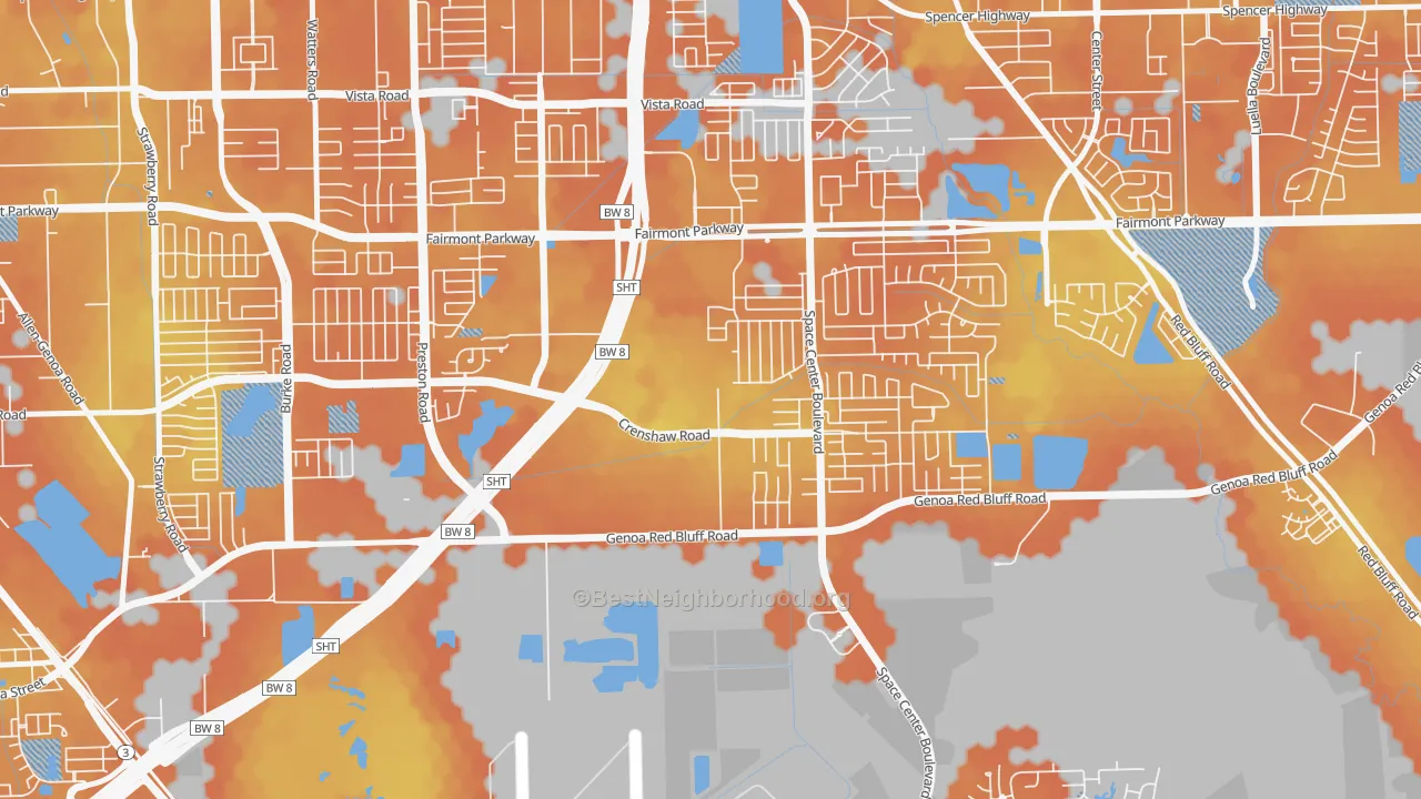 Bike Grade map of South Houston Gardens, Pasadena, TX