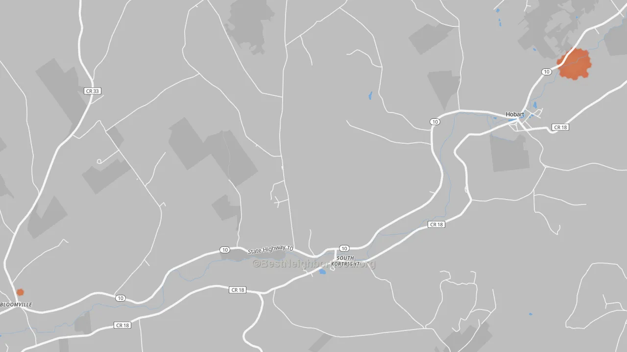 Bike Grade map of South Kortright, NY