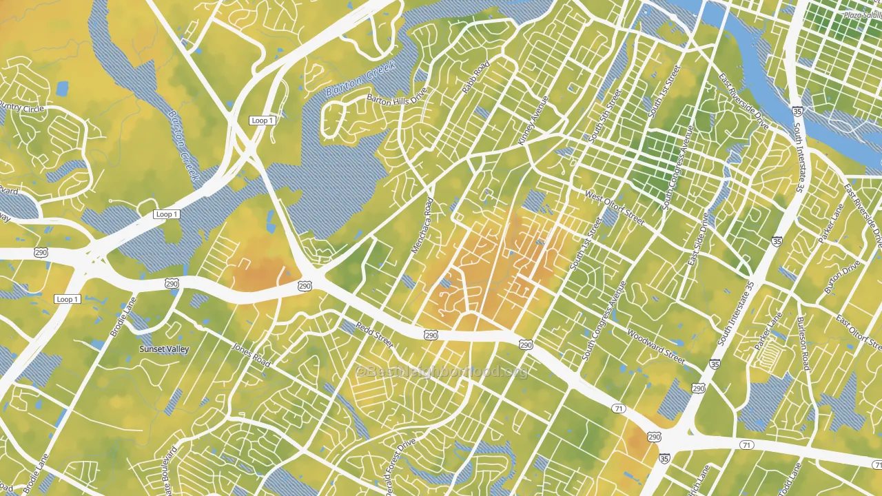 Bike Grade map of South Lamar, Austin, TX