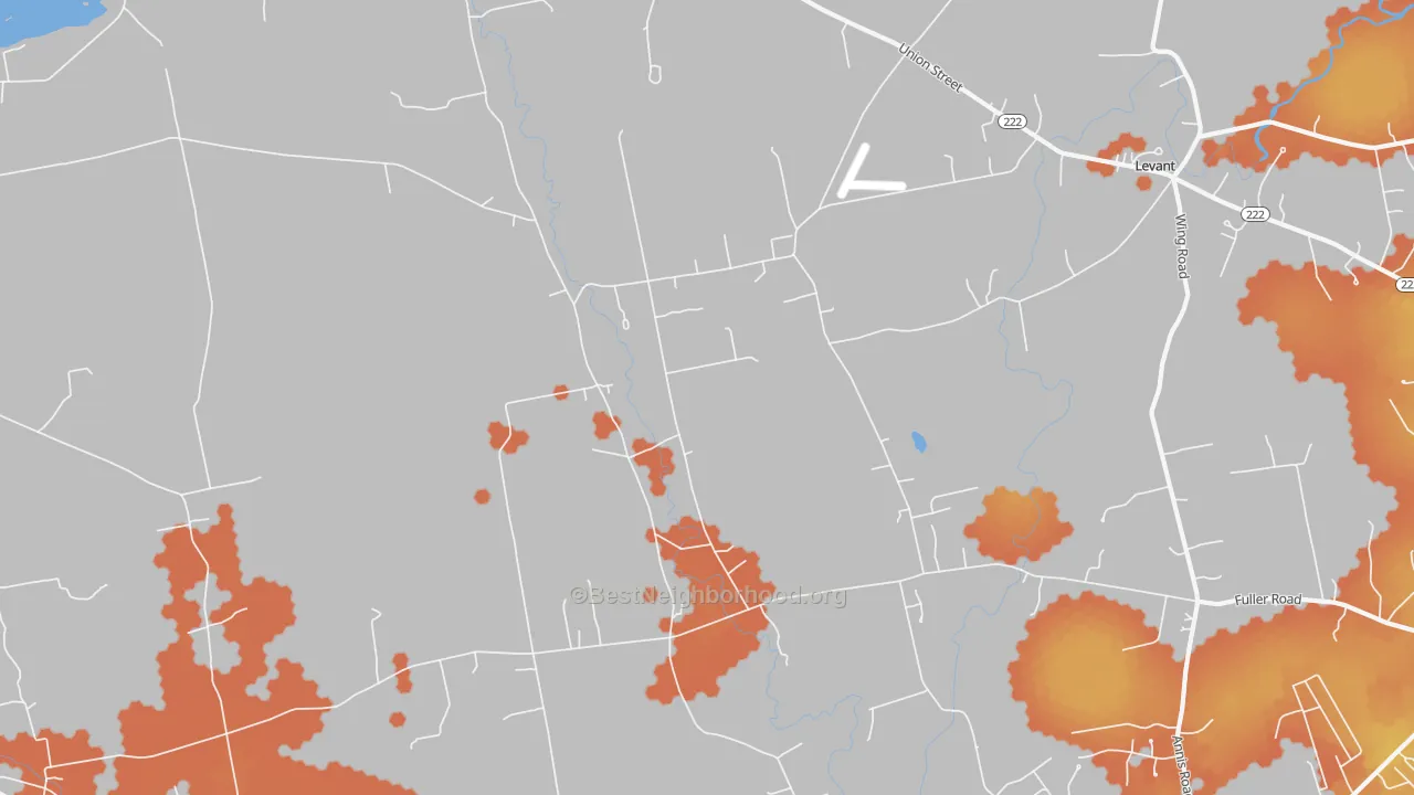 Bike Grade map of South Levant, ME