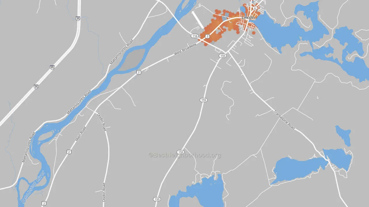 Bike Grade map of South Lincoln, ME