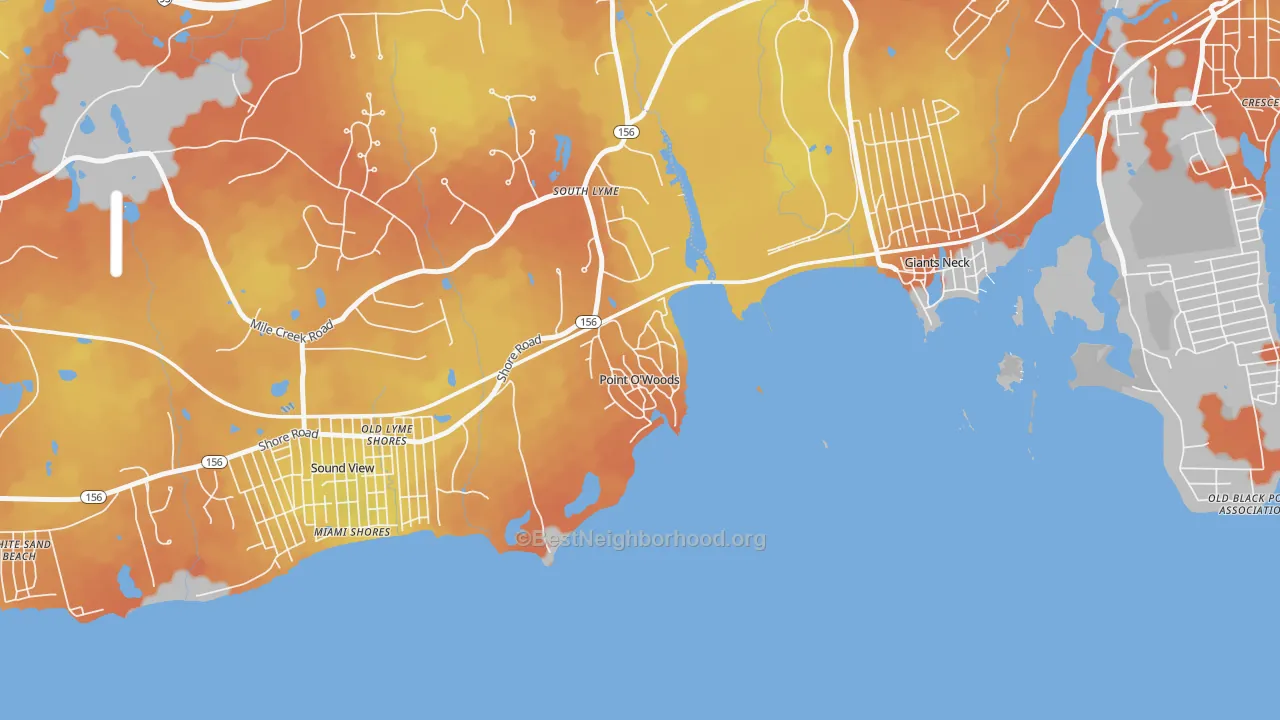 Bike Grade map of South Lyme, CT
