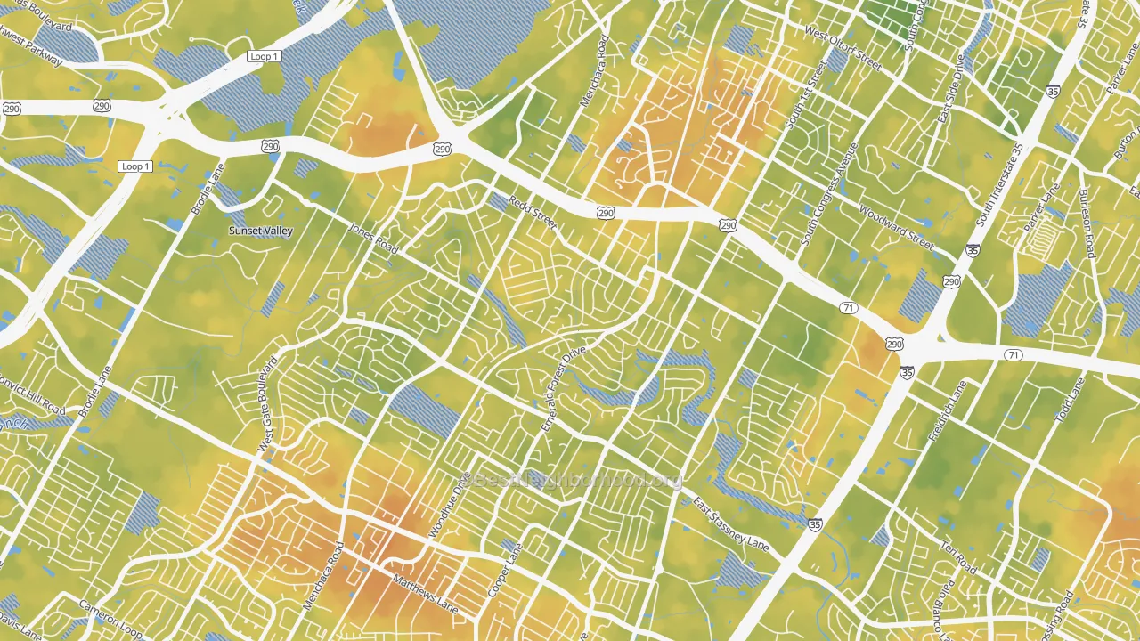 Bike Grade map of South Manchaca, Austin, TX