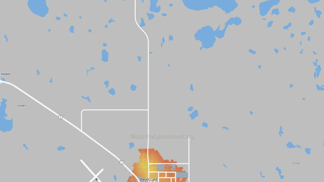 Bike Grade map of South Minnewaukan, ND