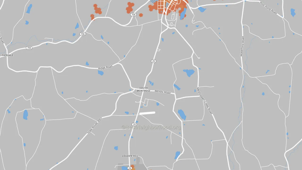 Bike Grade map of South Montrose, PA