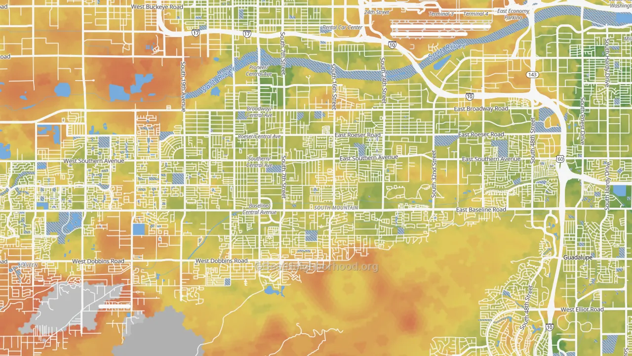Bike Grade map of South Mountain, Phoenix, AZ