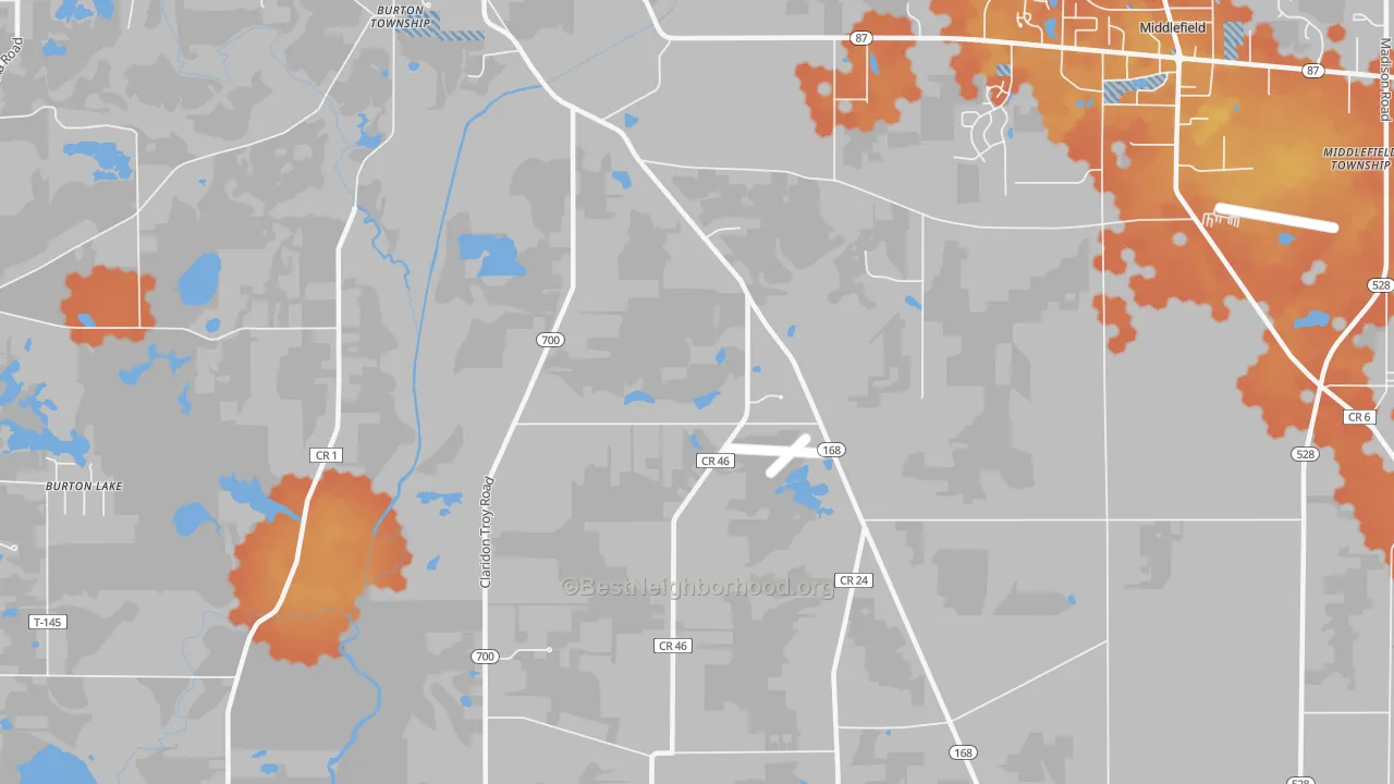 Bike Grade map of South Newbury, OH