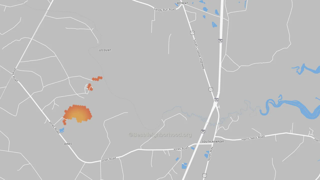 Bike Grade map of South Newport, GA