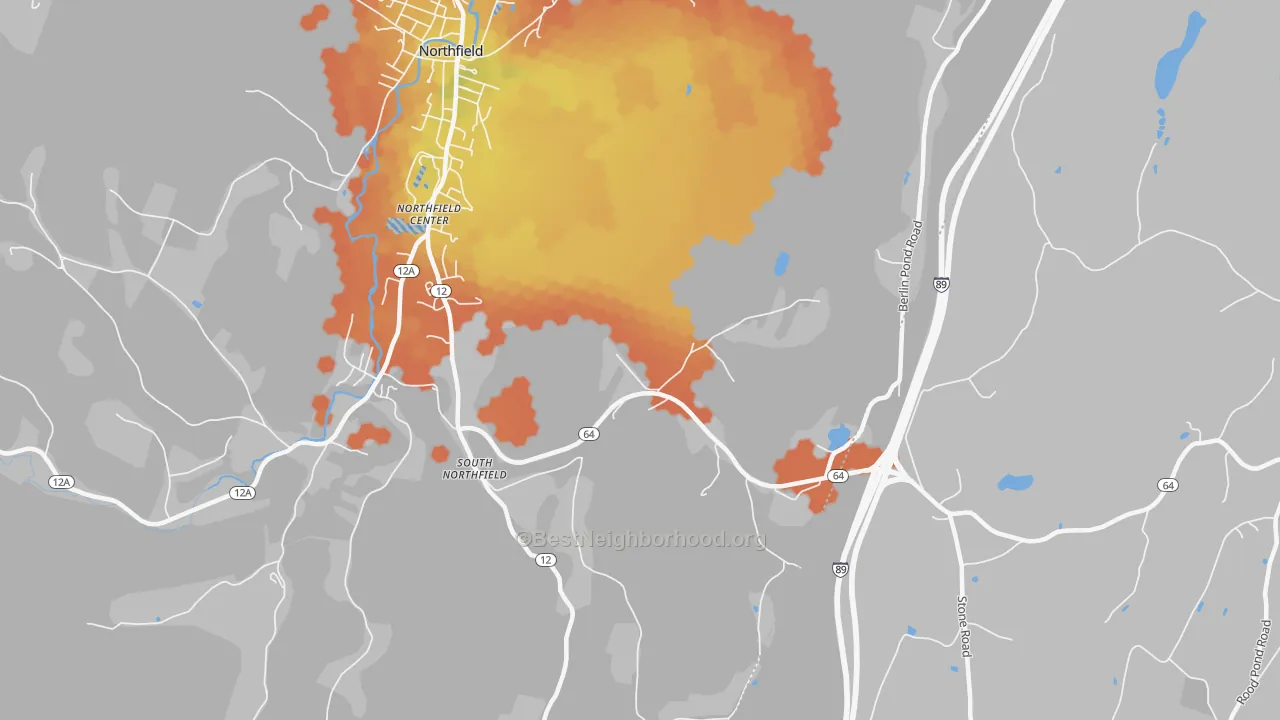 Bike Grade map of South Northfield, VT