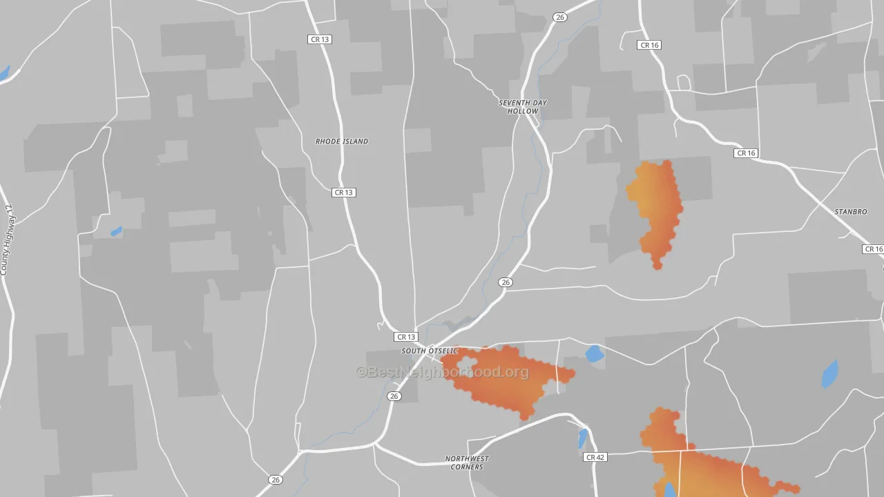 Bike Grade map of South Otselic, NY