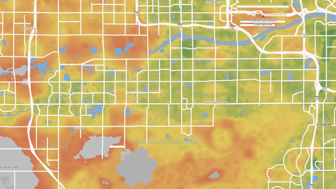 Bike Grade map of South Phoenix, Phoenix, AZ