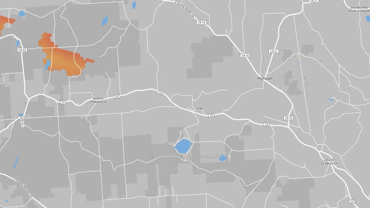Bike Grade map of South Plymouth, NY