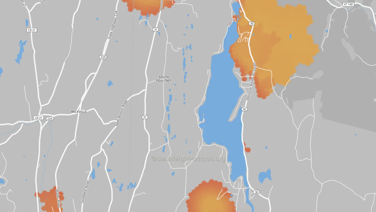 Bike Grade map of South Poultney, VT