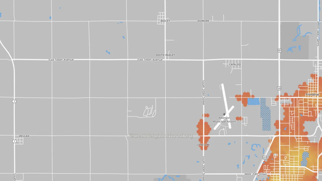 Bike Grade map of South Radley, KS
