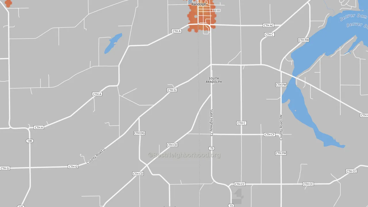 Bike Grade map of South Randolph, WI