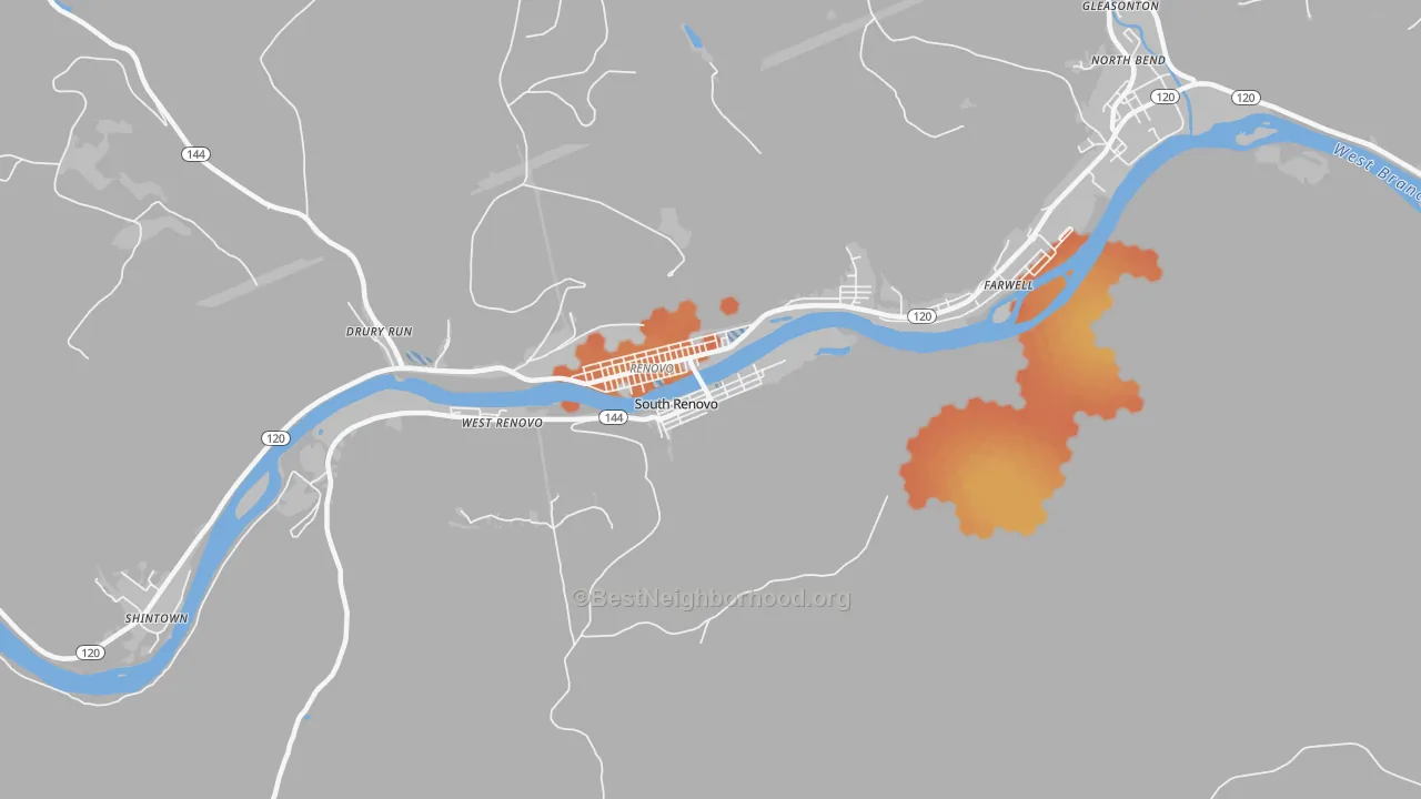 Bike Grade map of South Renovo, PA