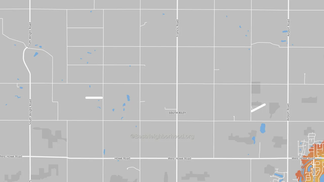 Bike Grade map of South Riley, MI