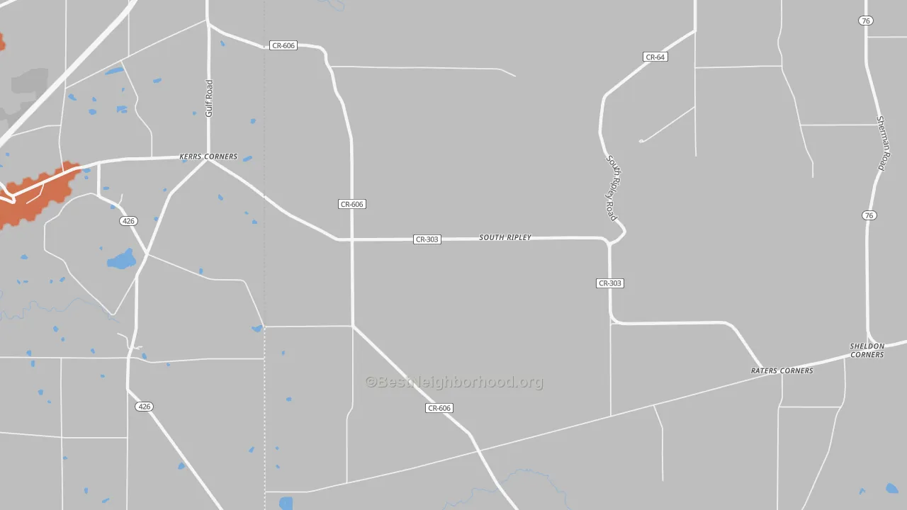 Bike Grade map of South Ripley, NY