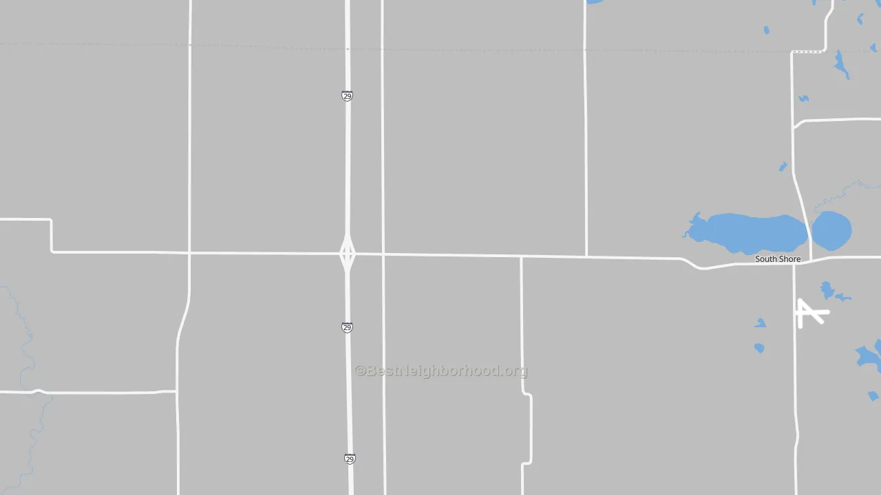 Bike Grade map of South Shore, SD