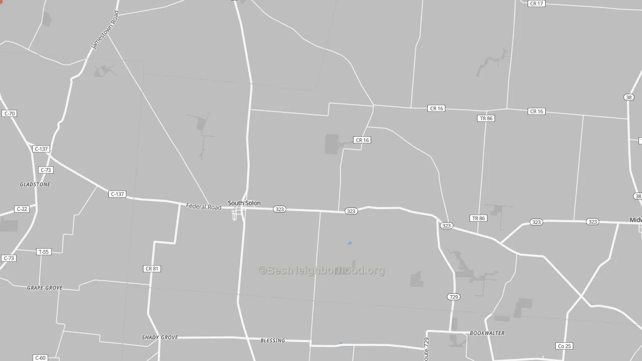 Bike Grade map of South Solon, OH