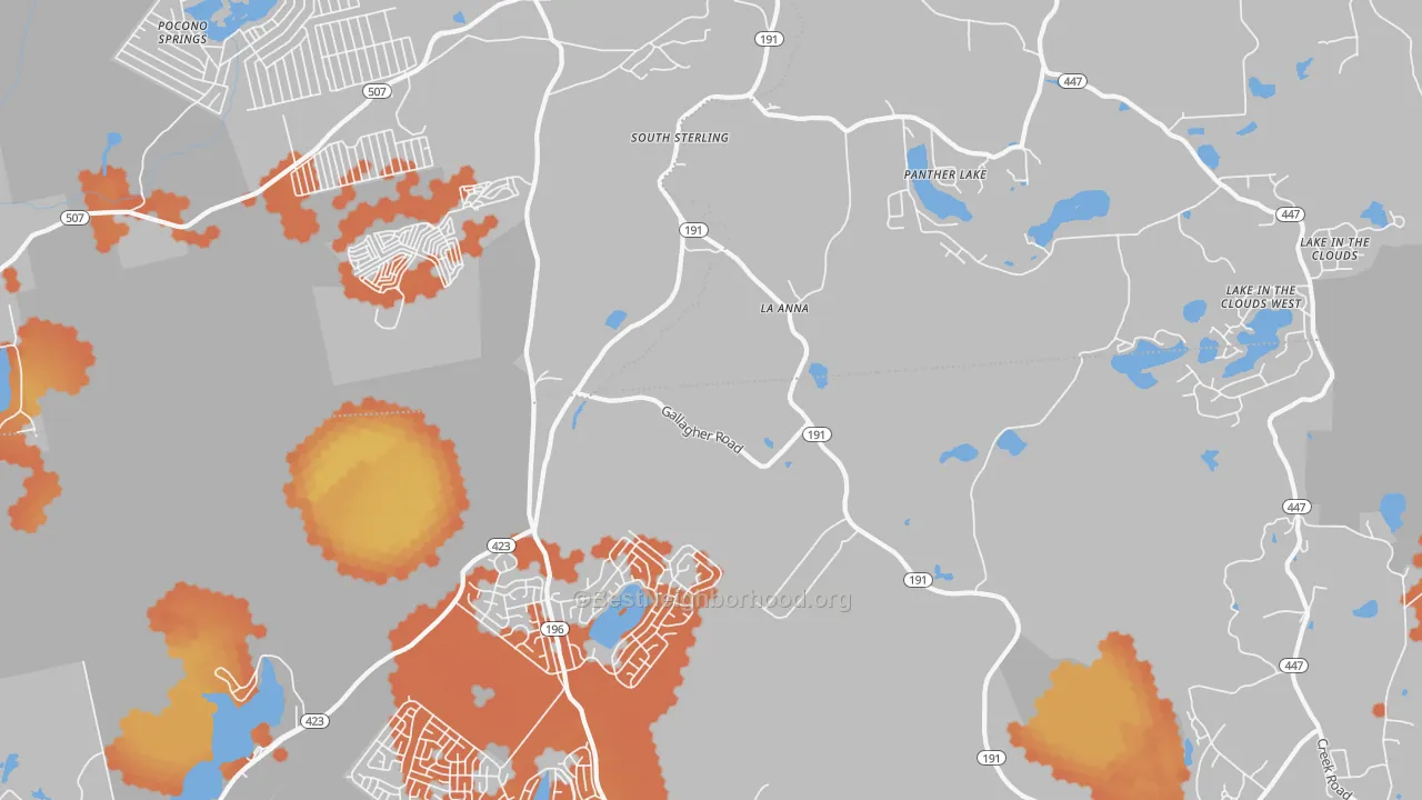 Bike Grade map of South Sterling, PA