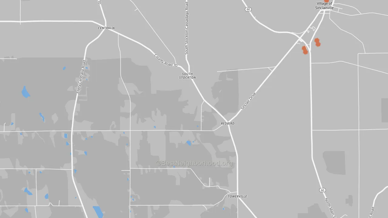 Bike Grade map of South Stockton, NY