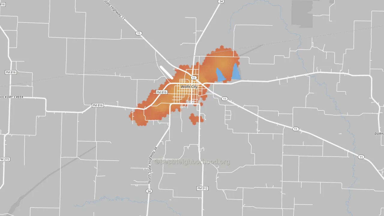 Bike Grade map of South Sulphur, TX