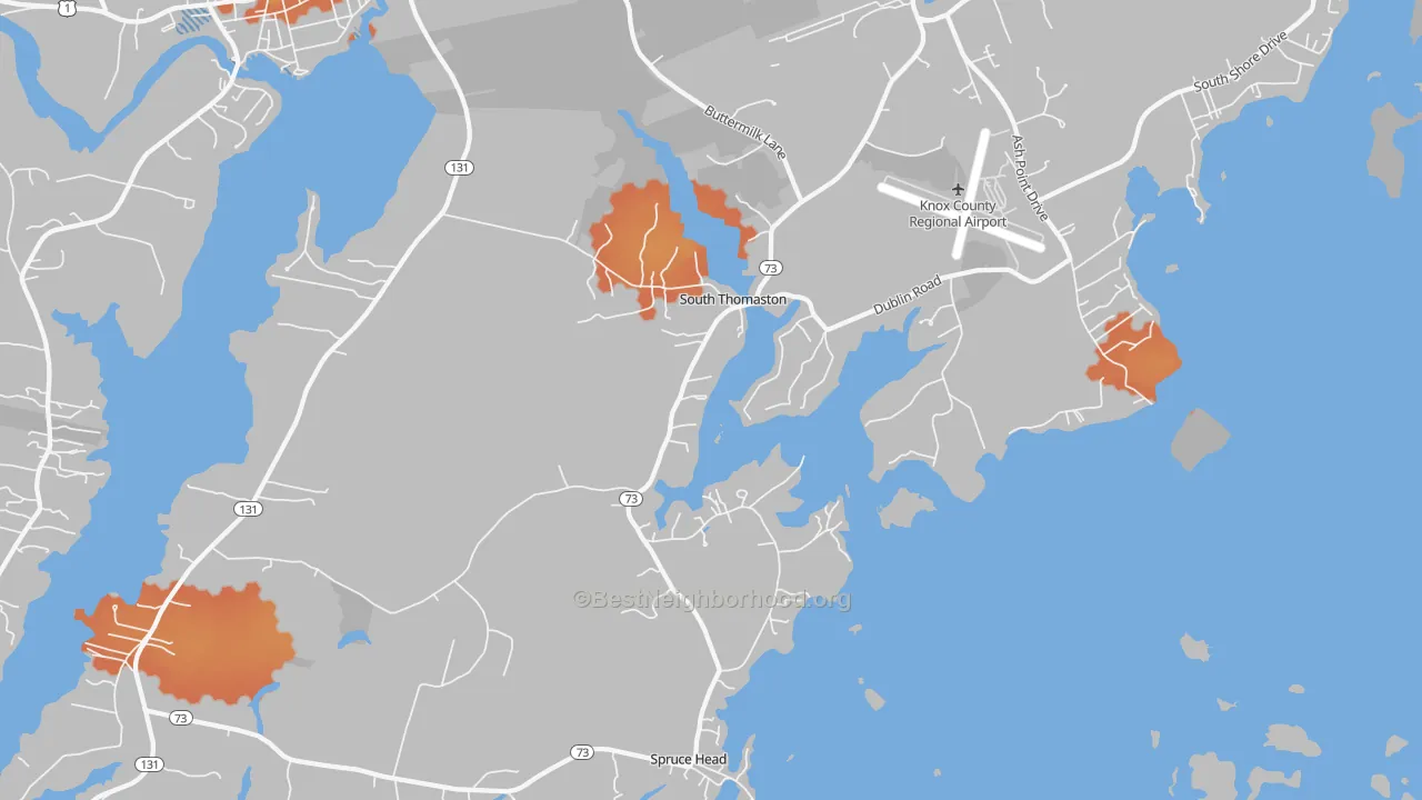 Bike Grade map of South Thomaston, ME