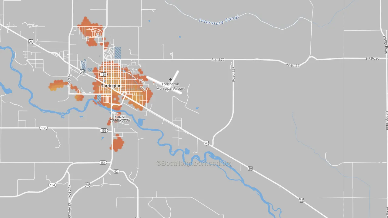 Bike Grade map of South Torrington, WY