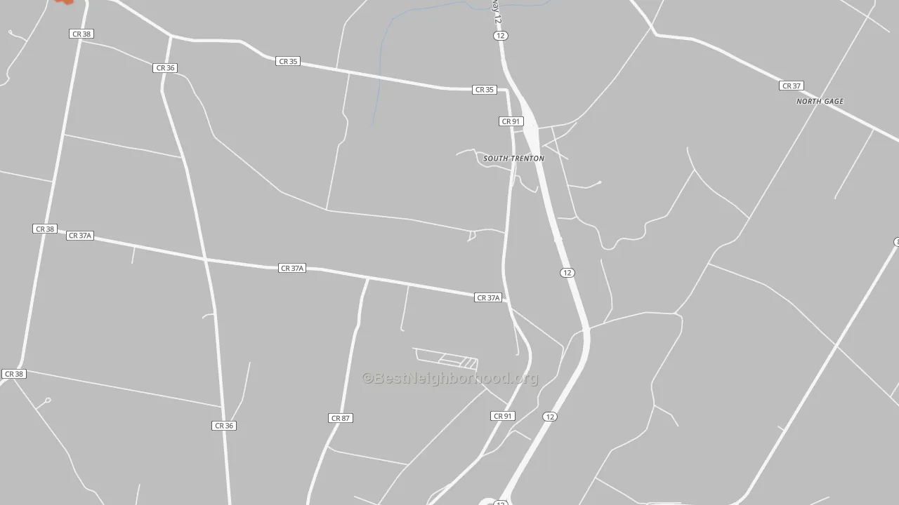 Bike Grade map of South Trenton, NY