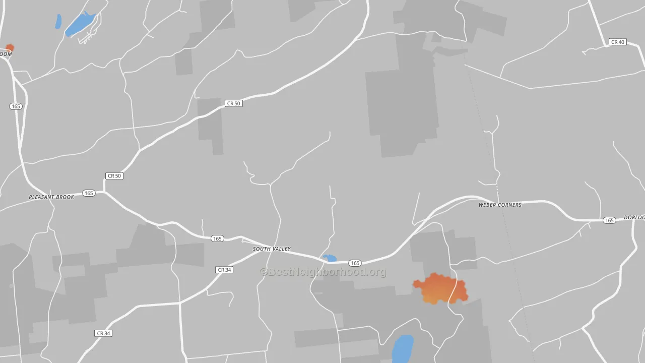 Bike Grade map of South Valley, NY