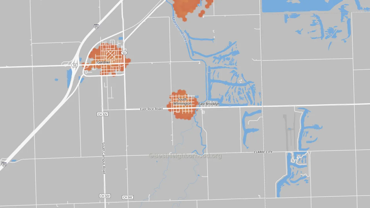 Bike Grade map of South Wilmington, IL