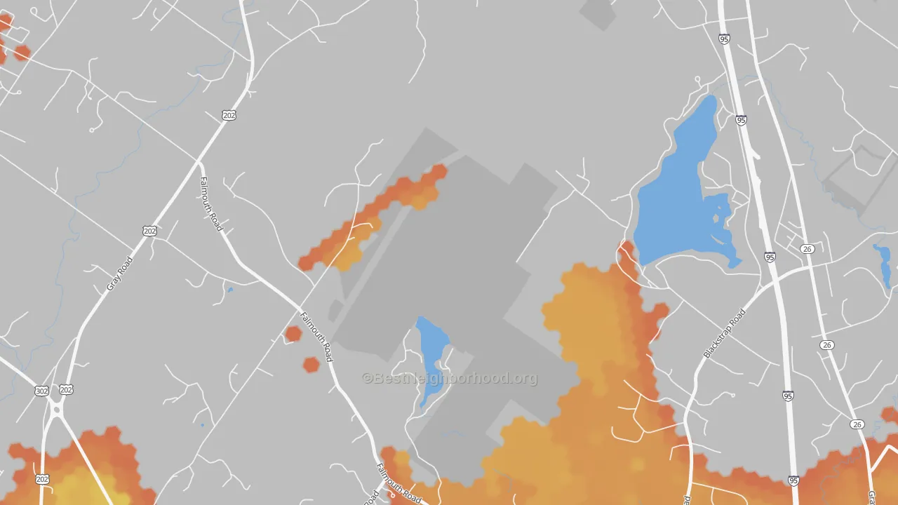Bike Grade map of South Windham, ME