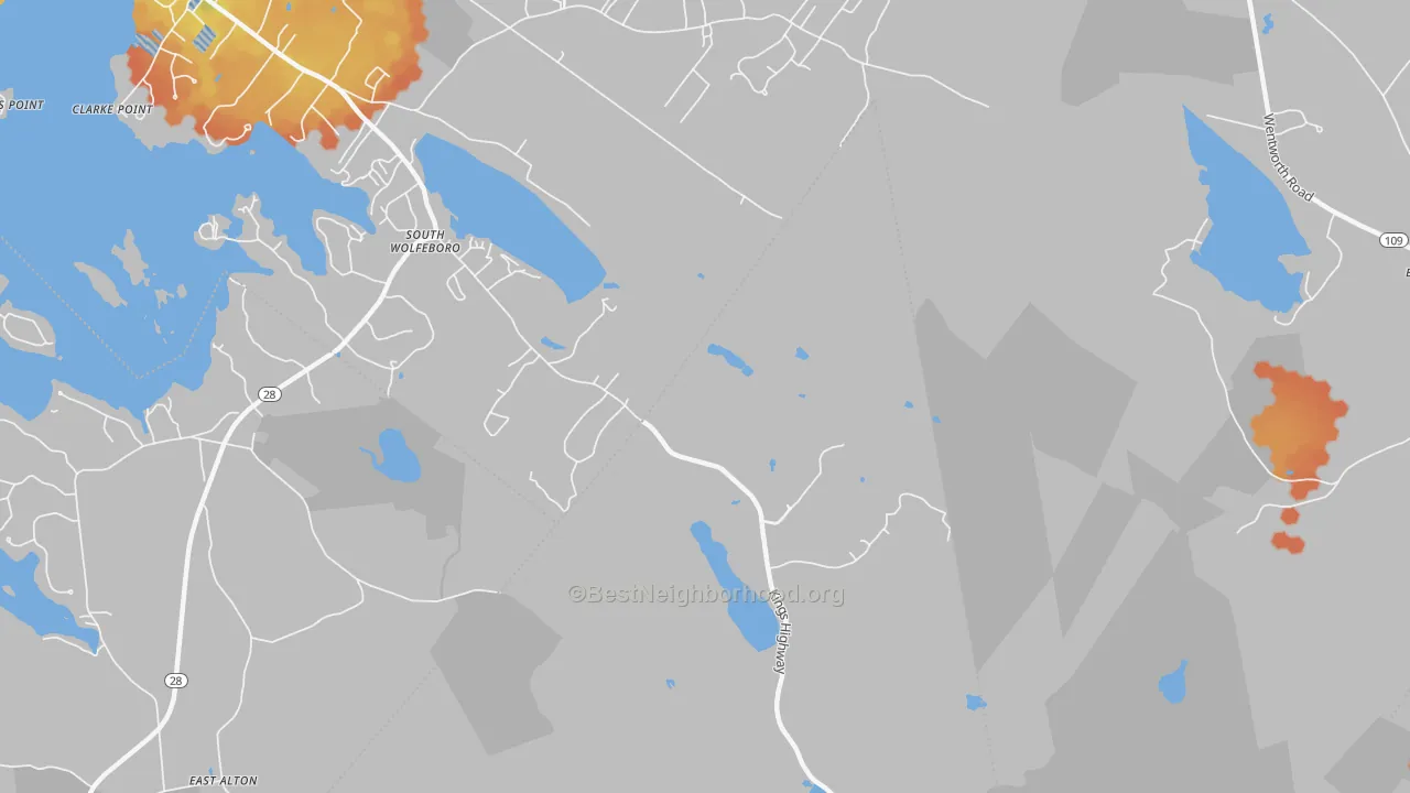 Bike Grade map of South Wolfeboro, NH