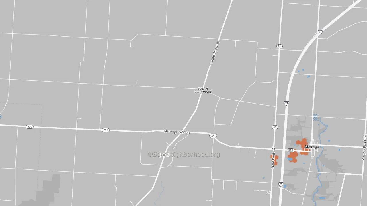 Bike Grade map of South Woodbury, OH